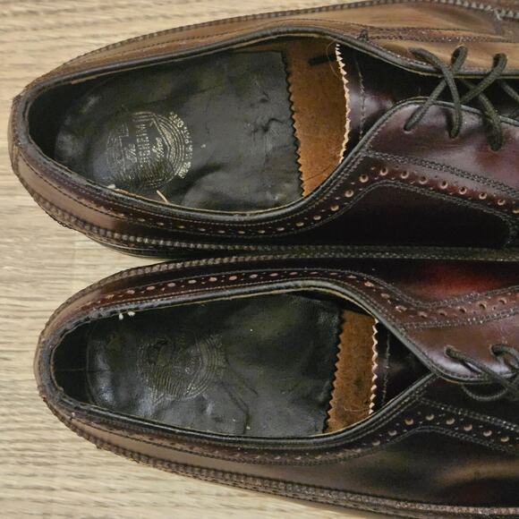 Florsheim Wingtip Oxford Dress Shoes Brogue Detailing Burgundy Mens Size 10.5 main image 7